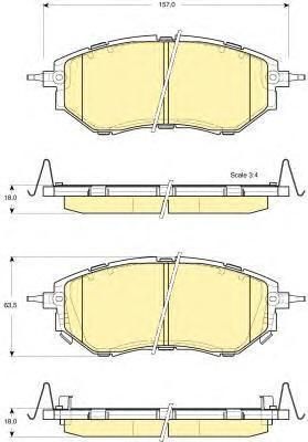 GIRLING Колодки тормозные передние SUBARU LEGACY OUTBACK TRIBECA 03- (26296AG030, 6133729)