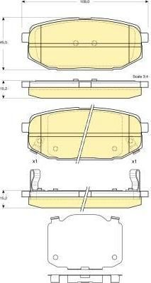 Girling 6133849 комплект тормозных колодок, дисковый тормоз на HYUNDAI EQUUS / CENTENNIAL