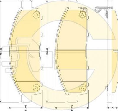 GIRLING Колодки тормозные передние MITSUBISHI PAJERO SPORT MONTERO SPORT 08> L200 05> (4605A284, 6134359)