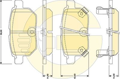 GIRLING Колодки тормозные задние TOYOTA COROLLA 02> AURIS 07> (0446612130, 6134549)