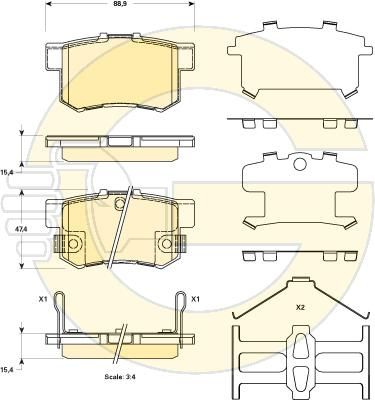 GIRLING Колодки тормозные задние SUZUKI SX4 2006 (55800-80J02, 6135169)