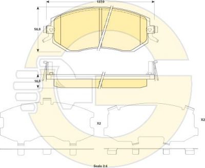 GIRLING Колодки тормозные SUBARU FORESTER 08-/IMPREZA 08-/XV 12- передние (26296SA031, 6135199)