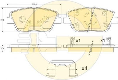 GIRLING Колодки тормозные дисковые 6135405 (6135405)