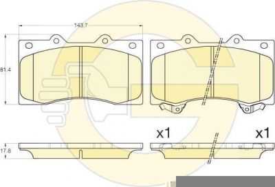 Girling 6135605 комплект тормозных колодок, дисковый тормоз на NISSAN PATROL VI (Y62)