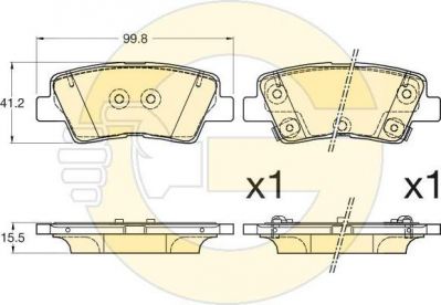 GIRLING Колодки тормозные HYUNDAI i40/SSANG YONG ACTYON 11- задние (6135947)