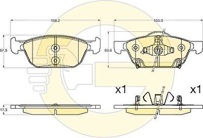 GIRLING Колодки тормозные HONDA CIVIC 12- передние (6136006)