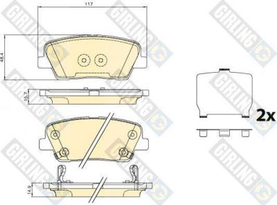 Girling 6136247 комплект тормозных колодок, дисковый тормоз на HYUNDAI GENESIS купе