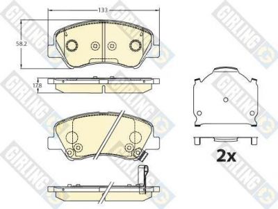 Girling 6136306 комплект тормозных колодок, дисковый тормоз на HYUNDAI i20 (GB)