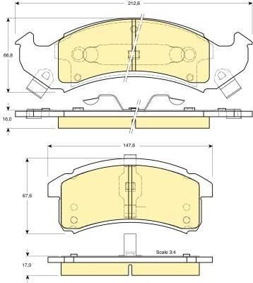 Girling 6140005 комплект тормозных колодок, дисковый тормоз на CADILLAC ALLANTE купе