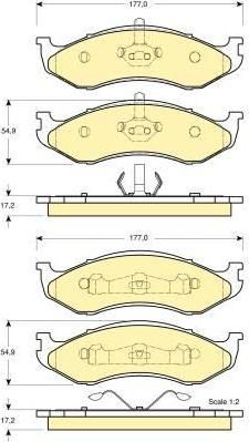 GIRLING Колодки тормозные JEEP GRAND CHEROKEE/CHEROKEE/KIA CARNIVAL -01 передние (04883344AC, 6141045)