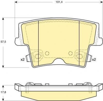 GIRLING Колодки тормозные задние Chrysler 300C 04- (05142561AA, 6141359)