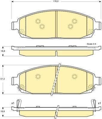 GIRLING Колодки тормозные JEEP COMMANDER 3.0-5.8 05-/GRAND CHEROKEE 2.7-5.7 00- передние (05080868AA, 6141369)
