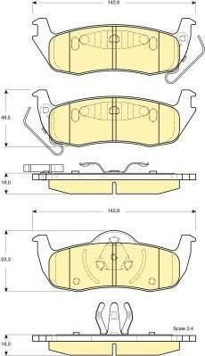 GIRLING Колодки тормозные JEEP COMMANDER 3.0-5.8 05-/GRAND CHEROKEE 2.7-5.7 00- задние (05080871AA, 6141375)