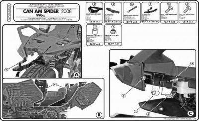 GIVI SR770 Крепёж кофра Spyder 990
