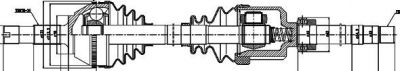 GSP 210032 Привод правый PEUGEOT BOXER/ CITROEN JUMPER/ FIAT DUCATO 1.9-2.8HDI 1994-2002 C ABS 1080мм (3273CN)