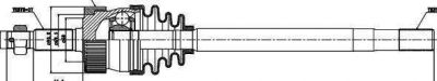 GSP 216003 Привод в сборе JEEP GRAND CHEROKEE 2.5-4.0 88- лев. (ABS)
