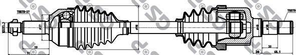 GSP 218143 приводной вал на FORD MONDEO III седан (B4Y)