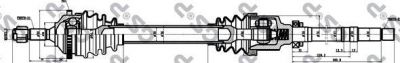 GSP 245035 Привод в сборе PEUGEOT 206 1.1-1.6 98- прав. (ABS) (32733L)