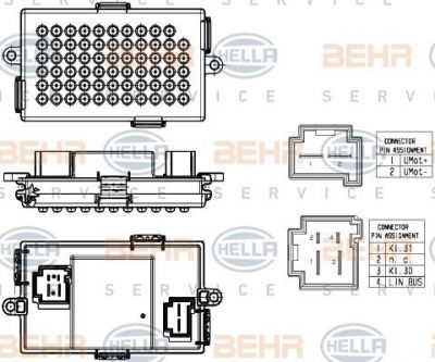 Hella 5HL 351 321-531 регулятор, вентилятор салона на 5 (F10, F18)