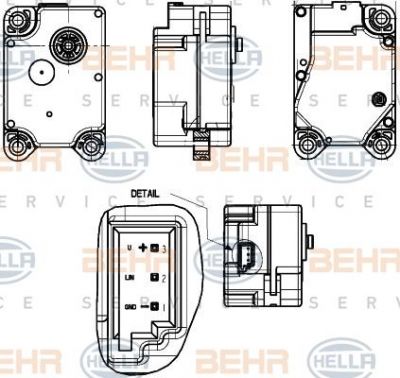 Hella 6NW 351 344-011 регулировочный элемент, смесительный клапан на VOLVO V70 II (SW)