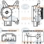Hella 6NW 351 344-021 регулировочный элемент, смесительный клапан на SKODA FABIA