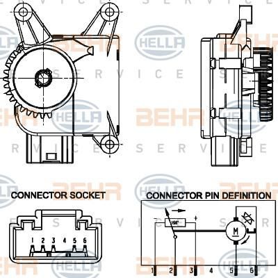 Hella 6NW 351 344-021 регулировочный элемент, смесительный клапан на SKODA FABIA