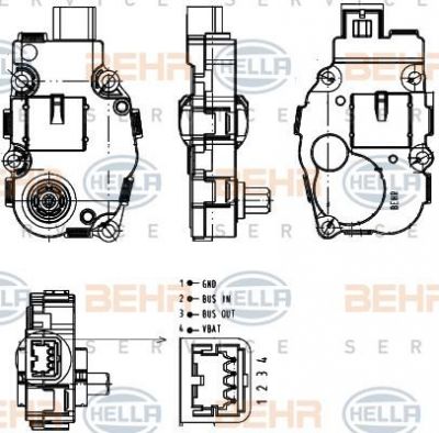 Hella 6NW 351 344-041 регулировочный элемент, смесительный клапан на MERCEDES-BENZ C-CLASS T-Model (S204)