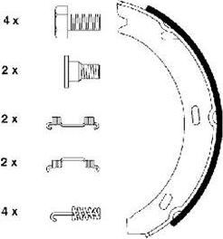 Hella 8DA 355 050-341 комплект тормозных колодок, стояночная тормозная с на MERCEDES-BENZ S-CLASS (W140)