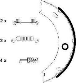 Hella 8DA 355 050-461 комплект тормозных колодок, стояночная тормозная с на VW LT 28-46 II фургон (2DA, 2DD, 2DH)