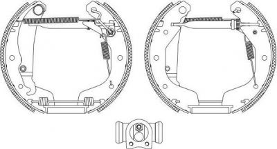 Hella 8DB 355 004-201 комплект тормозных колодок на OPEL ASTRA F Наклонная задняя часть (53_, 54_, 58_, 59_)