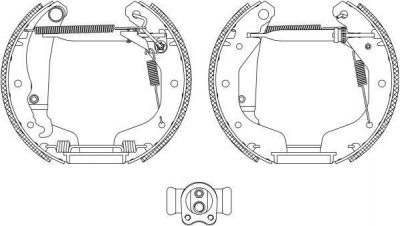 Hella 8DB 355 004-211 комплект тормозных колодок на OPEL ASTRA F Наклонная задняя часть (53_, 54_, 58_, 59_)