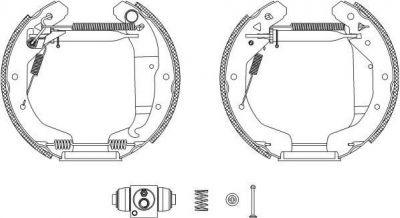 Hella 8DB 355 005-051 комплект тормозных колодок на OPEL ZAFIRA A (F75_)