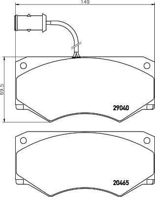 Hella 8DB 355 005-361 комплект тормозных колодок, дисковый тормоз на IVECO DAILY I фургон/универсал