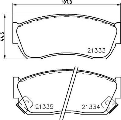 Hella 8DB 355 005-711 комплект тормозных колодок, дисковый тормоз на GEO METRO кабрио