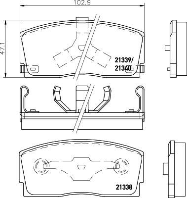 Hella 8DB 355 005-721 комплект тормозных колодок, дисковый тормоз на DAIHATSU APPLAUSE II (A101)