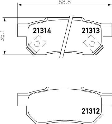 Hella 8DB 355 005-731 комплект тормозных колодок, дисковый тормоз на HONDA CONCERTO (HW, MA)