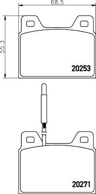 Hella 8DB 355 005-991 комплект тормозных колодок, дисковый тормоз на PEUGEOT 505 Break (551D)