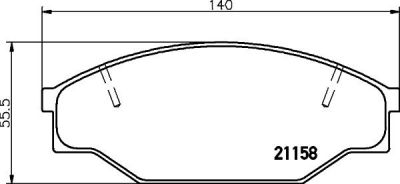 Hella 8DB 355 006-121 комплект тормозных колодок, дисковый тормоз на TOYOTA HILUX II пикап (LN8_, RN5_, LN6_, YN6_, YN5_, LN5_, RN6_)