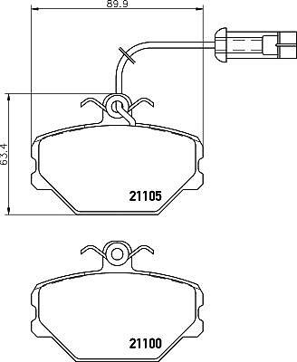 Hella 8DB 355 006-191 комплект тормозных колодок, дисковый тормоз на FIAT TIPO (160)