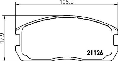 Hella 8DB 355 006-201 комплект тормозных колодок, дисковый тормоз на MITSUBISHI LANCER IV (C6_A, C7_A)