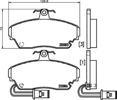 Hella 8DB 355 006-321 комплект тормозных колодок, дисковый тормоз на ACURA LEGEND