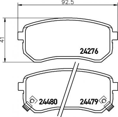 Hella 8DB 355 006-581 комплект тормозных колодок, дисковый тормоз на HYUNDAI i10 (PA)