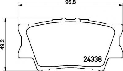 HELLA Колодки тормозные RAV 4 06>/CAMRY 2.4/3.5 06> задние (0446602220, 8DB 355 006-881)