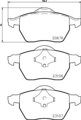 Hella 8DB 355 006-921 комплект тормозных колодок, дисковый тормоз на VOLVO S70 (LS)