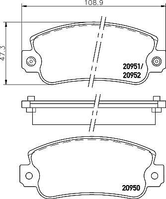 Hella 8DB 355 007-121 комплект тормозных колодок, дисковый тормоз на FIAT UNO (146A/E)