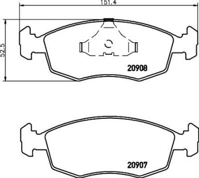 Hella 8DB 355 007-331 комплект тормозных колодок, дисковый тормоз на FORD SCORPIO I (GAE, GGE)