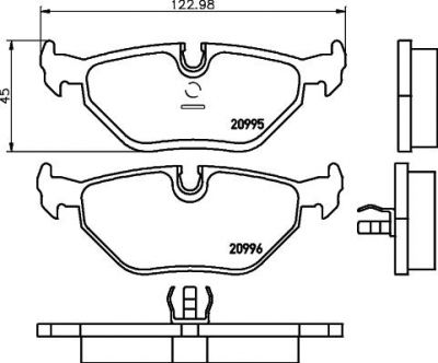 Hella 8DB 355 007-421 комплект тормозных колодок, дисковый тормоз на 5 Touring (E34)