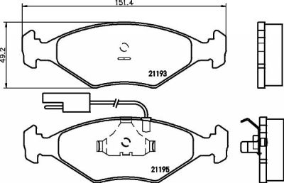 Hella 8DB 355 007-431 комплект тормозных колодок, дисковый тормоз на FIAT ELBA (146_)