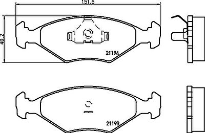 Hella 8DB 355 007-441 комплект тормозных колодок, дисковый тормоз на FIAT ELBA (146_)