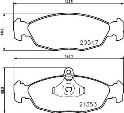 HELLA КОМПЛЕКТ ТОРМОЗНЫХ КОЛОДОК, ДИСКОВЫЙ ТОРМОЗ (8DB 355 007-531)